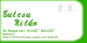 bulcsu milko business card